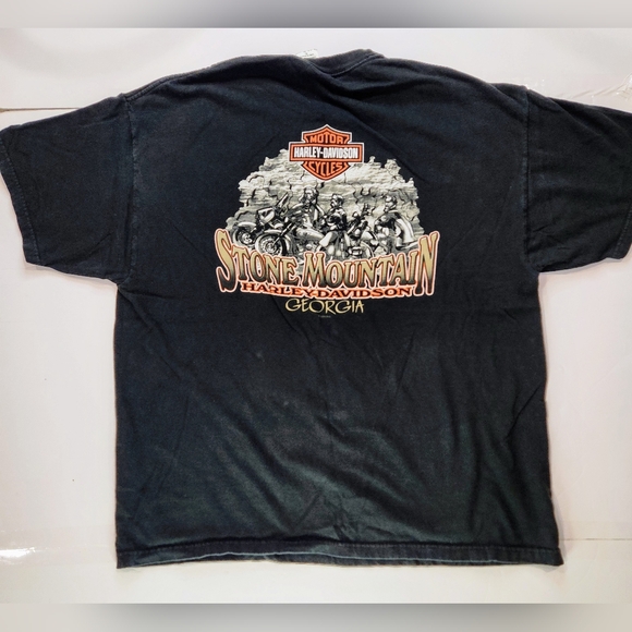 Harley Davidson T Shirt Mens XL 2004 Stone Mountain Georgia Sparks Double Sided - Picture 2 of 7